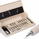 TINKR Electric Screwdriver Set, 3.6V Cordless Rechargeable Screwdriver with Adjustable Torque (8Nm Max), 24 S2 Bits, LED Light, USB-C Fast Charging, and Storage Case (Cream)