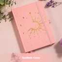 Sun & Moon Journals for Women Men, A5 Hardcover Notebooks for Writing for Work, Travel, School,318 Numbered Pages, 5.8x8.4 (Ruled, Pink)