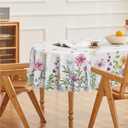 Horaldaily Spring Tablecloth 6084 Inch Oval, Wildflowers Floral Butterfly Washable Seasonal Table Cover for Party Picnic Dinner Decor