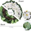 Artificial Geraniums Spring Wreaths for Front Door 17.7 Inch Spring Wreaths Door Wreaths for Outside Outdoor UV Resistant Wreaths Front Door Porch Garden Window Wall Decor Summer Fall All Season