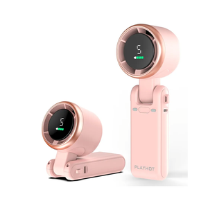 Portable Handheld Turbo Fan, 5-Speed Personal Fans, 5000mAh Rechargeable Fans Up to 12 Hours, Weight only 0.6lb Small Fan, Hand/Neck/Desk Fan 3 IN 1, Beach Vacation Essentials(Pink)