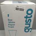 GUSTO 8 oz White Paper Cups [300 Count] Disposable Coffee Cups for Hot & Cold Beverages, Sturdy Paper Drinkware for Home, Office & Events (Formerly Comfy Package)