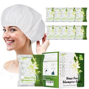 10 Pack Shampoo Caps No Need Rinse, Waterless Shampoo Cap Hair Wash for Bedridden Patients Elderly for Post Surgery, Hospital, CampingRinse Free Caps Easy to Carry (Need 130ML Water)