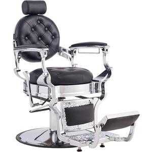 Antlu Barber Chair Salon Chair Hair Stylist, Vintage Heavy Duty 700lbs Hair Styling Chairs for Barbershop Beauty Tattoo Massage (Black-Silver)