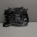 MAY TREE Clear Bag for Stadium Events 12612 Clear Tote Lunch Bag with Reinforced Strap for Work, Concert and Sports, Black