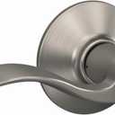 Schlage F40 ACC 619 Accent Door Lever, Bed & Bath Privacy Lock, Satin Nickel