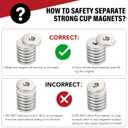 10 Pack Rare Earth Magnets with Holes and Screws,30LB Pulling Force Strong Heavy Duty Neodymium Magnet for Cabinet Door,Tool Room,Whiteboard,Craft,Wall Mounting,Office - 1.26x0.2 in