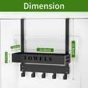 Over The Door Rack, Towel Hooks for Bathroom,Towel Hanger with Tray and 5 Hooks for Bedroom Kitchen(Black)
