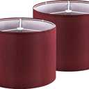 GOSO 13" Burgundy Red Lamp Shades Faux Silk, Set of 2 Medium Victorian Lamp Shades for Table Lamps Floor Lamps,13 ×13 ×10 IN (Spider) Lampshades Replace,Night Stand Light for Bedroom Required Assembly