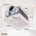 Panasonic WhisperWarm Ceiling Mount Bathroom Exhaust Fan with Heater, 50-80-110 CFM, FV-0511VH1