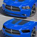 JeCar Smoked Light Covers Headlight Brake Light Bezal Guards Exterior Accessories Compatible with Dodge Charger 2011-2014, Black