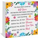 40th Birthday Gifts for Women Men Wooden Plaque Box Sign Happy 40th Birthday Gifts for Him Her Mom Dad Husband Wife Sister 1985 40 Year Old Gift Wood Box Sign Desk Decor 40 Year Old Party Supplies