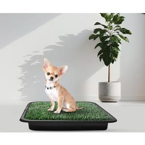 Sunnymove 2pcs Artificial Grass Artificial Grass for Dog Potty, Dog Grass Pee Pad with Drainage Holes, Replacement Turf Mats for Potty Training Washable Realistic for Outdoor Indoor Pet (Large)