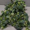 Bacucine 4Pcs Candle Rings Artificial Eucalyptus Leaves Wreaths Artificial Greenery Boho Garland for Wedding Door Wall Window Home Decor