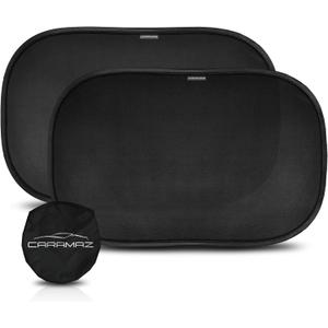 CARAMAZ Car Window Shade for Baby with Certified UV-Protection 2 Pack - 20"x12" (Black)