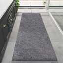 Dark Gray Bathroom Rugs Runner Extra Long 59.8"x29.9" Large Bath Mat Plush Shaggy Microfiber Bath Rugs Non-Slip Absorbent Bath Mat Extra Soft & Thick bath rugs for bathroom, Machine Washable