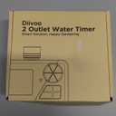 Diivoo Brass Sprinkler Timer 2 Zone, IP66 Waterproof Programmable Water Hose Timer 2 Outlet with Large Display, Rain Delay & Manual Watering for Outdoor Automatic Irrigation of Garden, Lawn, Yard