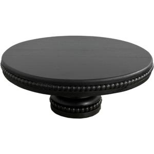 Large Round Wood Risers for Display, 12" Decorative Rustic Farmhouse Cake Stand Pedestal Tray for Home and Kitchen Decor White (Black)