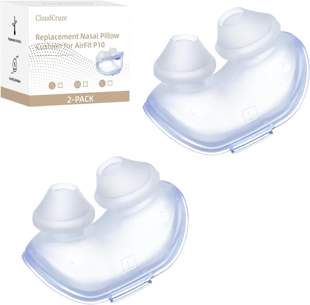 2 Packs Replacement Nasal Pillow Cushion for ResMed AirFit P10, Ultra-Soft Silicone, Better Sealing, Minimize Leakage, Reduce Pressure Points, CPAP Supplies Accessories, Size Medium