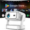 4K Projector with WiFi and Bluetooth, 2000 ANSI Outdoor Projectors with Built-in 10,000+ Apps, Bnoe Native 1080P Smart Proyector for Home Theater Movie with Dual Speaker and Voice Control & Auto Focus