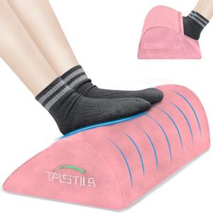 TALSTILA Foot Rest for Under Desk at Work, Footrest with Warm Plush Feet Pocket, Ergonomic Foam Foot Stool, Under Desk Footrests, for Office Desks & Office Chair - Back & Leg Pain Relief (Single Layer, Pink)
