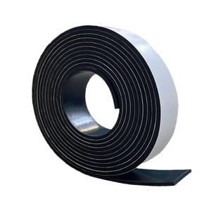 Solid Rubber Strips with Adhesive 1/8 (.125)" Thick X 1" Wide X 10'Long, Solid Rubber Sheet Rolls Self Adhesive for Anti-Slip, Anti-Vibration (1" X10'X1/8")