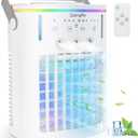 Portable Air Conditioners Cooling Fan: 2025 Upgraded 4-IN-1 Portable AC Unit with 2 Cooler Mist & Speeds1200ml Remote Control Air Conditioner Ultra-Quiet Design Evaporative for Home,Bedroom,Camping