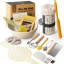 Sourdough Starter Kit, Banneton Bread Proofing Basket Set with 24oz Starter Jar, Sourdough Bread Baking Supplies with 9'' Round Banneton Baskets, Bread Making Baking Tools Gifts for Bakers