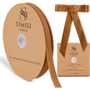 Copper Velvet Ribbon 5/8'' 25 Yards for Christmas Tree, Gift Wrapping, Flower Bouquet, Wreath Decorations, Bow Making