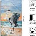 Giwawa Heron Towel Set of 2 Watercolor Summer Coastal Sea Bird Decorative Hand Face Towels for Bathroom Guest Nautical Beach Themed Microfiber Kitchen Dish Towel for Hotel Gym Spa Season