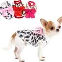 hoyuwak 3 Pieces Dog Sweaters for Small Dogs Warm Winter Puppy Clothes Yorkie Chihuahua Teacup Puppy Girl Thick Outfit