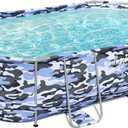 Bestway: Steel Pro Max - Oval Swimming Pool Set - 14' x 8'2" x 39.5, Blue Camo - Above Ground, Tritech Construction, Filter Pump, Ladder, 1,915 Gal.