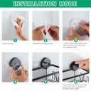KEGII Shower Caddy Suction Cup – Removable Suction Bathroom Organizers Shelf with Soap Holder, Razor Holder & Hooks, Rustproof Shower Storage for Renters, No Drilling Black Bathroom Storage Basket
