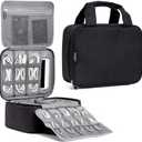 Electronics Organizer Case - Multi-Layer Full Flat Opening With Compartments and Pockets - Cord Organizer for Accessories, Cables, Electronics Travel