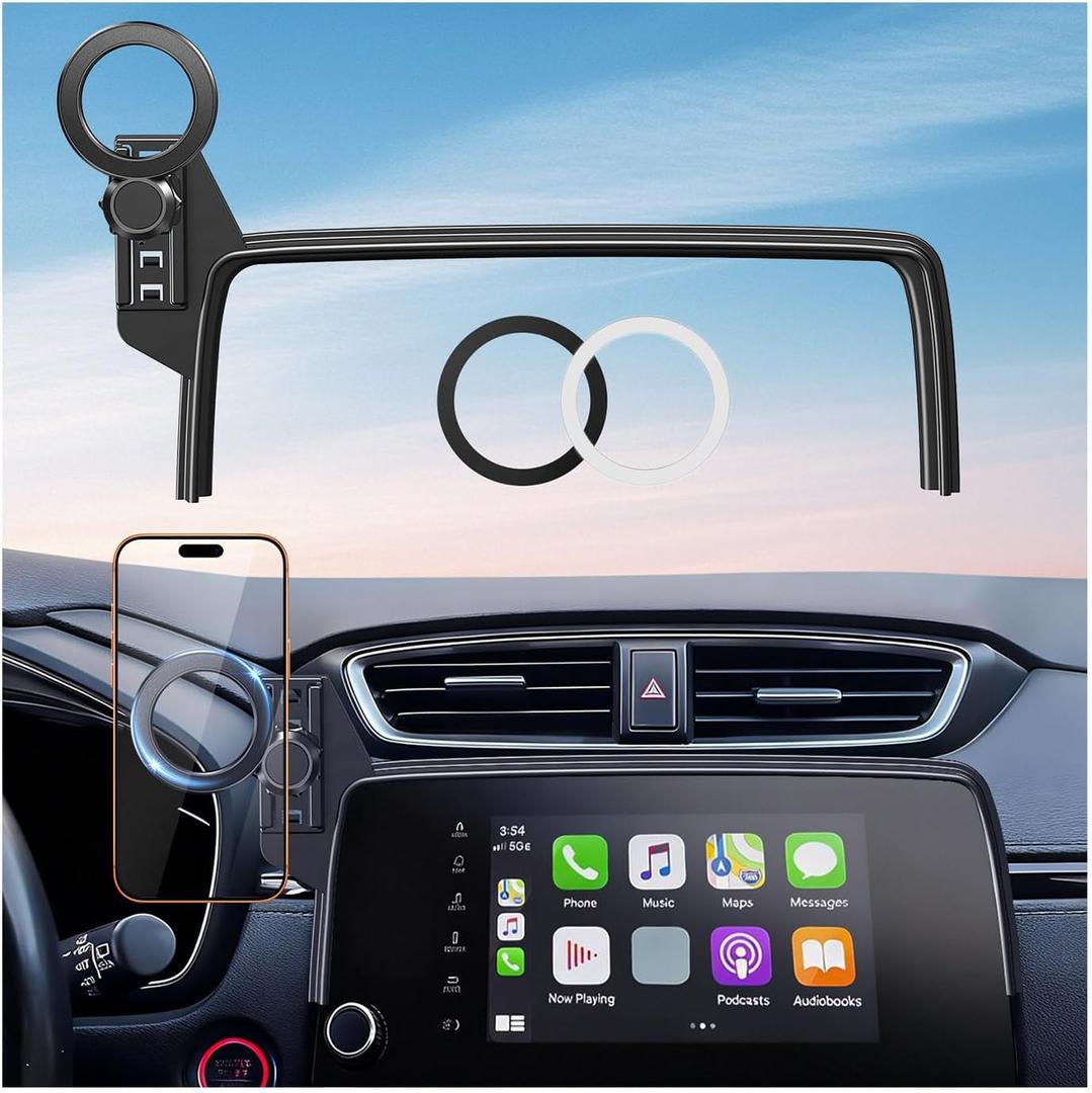 Car Phone Holder for Honda CRV CR-V 2022 2021 2020 2019 2018 2017 (Only for 5/7-Inch Screen) 360° Rotation Magnetic Cell Phone Mount, Compatible with Magsafe, Does Not Affect Air Vent