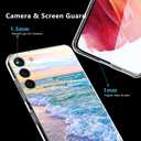 Compatible with Samsung Galaxy S21 Case, Aesthetic Beach Wave Sunset Glow Slim Fit Soft TPU Shockproof Protective Cover Case Gift for Women Girl