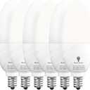 6 Pack BlueX Dusk to Dawn LED Bulbs, 6W E12 Base Light Bulb - 65W Equivalent  5000K Daylight White - Smart Light Sensor Candelabra Bulb, Home Security Driveway, Yard, Porch Lighting