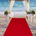 Boao 33 x 2.3 ft Neoprene Carpet Runner Reusable Plastic Floor Runner Non Slip Rubber Backed Rugs for Hallway Aisle Carpet Roll for Wedding Party Decor Prom Business Outdoor(Red)