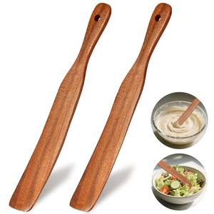 2Pcs Skinny Spurtle for Sourdough Starter, Reaching Bottom of Jars, Dough Whisk, Stirring, Mixing, Wooden Stir Spurtles, Kitchen Tools for NonStick Cookware, Sour Dough Tool, Gift for Sourdough Lovers