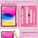 OKP Case for iPad 11th Generation 11-inch (A16) 2025, for 10.9'' iPad 10th Gen 2022, Slim Lightweight i Pad 11/10 th Gen Protective Cover with Trifold Stand, Auto Wake/Sleep, Clear PC Back Shell, Pink