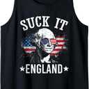 Suck It England Shirt Funny 4th of July George Washington Tank Top, S
