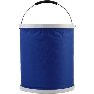 Collapsible Bucket 13L with Handle, 3.5 Gallon Foldable Container, Folding Portable Water Supplies for Outdoor Car Wash Garden Camping (Blue)