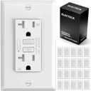 ELECTECK 20 Pack GFCI Outlet 20 Amp, Outdoor Weather Resistant (WR), Ultra Slim GFI Receptacles with LED Indicator, Ground Fault Circuit Interrupter, Wallplate Included, ETL Listed, White