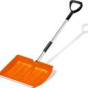 Large Snow Shovel for Driveway: 2024 New 52-Inch Snow Shovels for Snow Removal Lightweight Portable Plastic Aluminum Blade Shovel for Garden Car Camping (Orange)