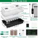 Hahood 2 Set Seed Starter Kit 40-Cell Seed Starter Tray with Grow Light Full Spectrum Seedling Heat Mat 40 Peat Pellets Seed Starting Soil Plant Label Garden Tool for Germination Seeds Growing, Black
