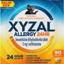 Xyzal 24 Hour Allergy Relief Medicine, Original Prescription Strength Antihistamine, Levocetirizine Dihydrochloride Tablets, 5 mg, 90 Count BBD: 07-2028