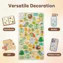 4 Sheet Bloom 3D Cute Puffy Stickers - Kawaii Resin Decorative Sticker Set for Kids, Girls, Adults, Japanese Cartoon Reusable Stickers for DIY Scrapbooks Planner Phone Case (Heart-Melting)