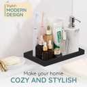 Silicone Countertop Tray  Small 7.8" Bathroom Vanity Organizer for Soap Dispenser, Lotion Bottles, Perfume, Candles, Keys  Shatterproof Sink Tray (Single - Small (7.8" x 3.9" x 0.8"), Black)