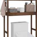 SMIBUY Bathroom Storage Shelf, Bamboo Over-The-Toilet Organizer Rack, Freestanding Toilet Space Saver with 3-Tier Adjustable Shelves (Walnut), 10.2D x 24.8W x 67H in