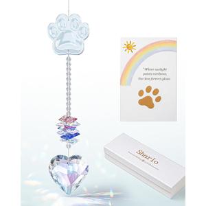 Shario Dog Memorial Gifts for Loss of Dog, Pet Memorial Gifts for Dogs, Crystal Suncatcher, Pet Loss Sympathy Gift
